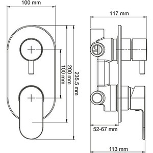 Смеситель для ванны Wasserkraft Dinkel хром (5871)