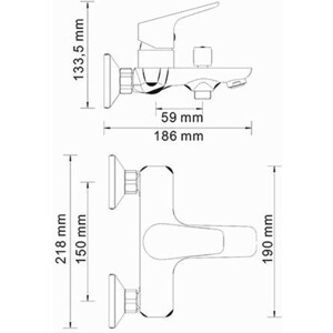 Смеситель для ванны Wasserkraft Lippe хром (4501)