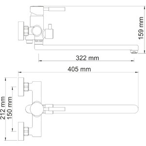 Смеситель для ванны Wasserkraft Main хром (4102L)