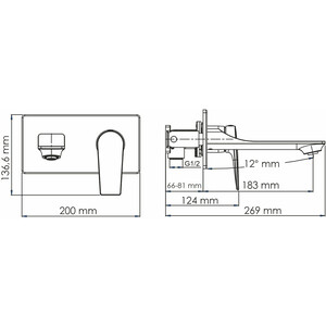 Смеситель для раковины Wasserkraft Wiese оружейная сталь (8430)