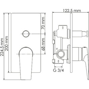 Смеситель для ванны Wasserkraft Wiese оружейная сталь (8461)