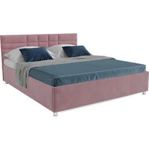Кровать Mebel Ars Нью-Йорк 140 см (велюр пудра/НВ-178/18) кровать чердак со шкафом капризун капризун 11 р445 розовый