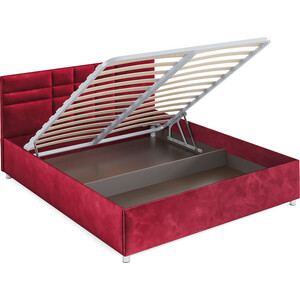 Кровать Mebel Ars Нью-Йорк 160 см (бархат красный STAR VELVET 3 DARK RED)