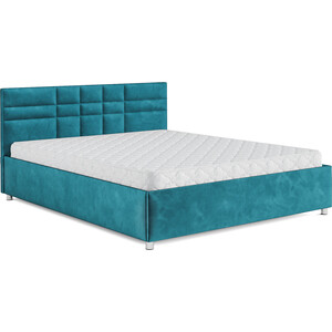 Кровать Mebel Ars Нью-Йорк 160 см (бархат сине-зеленый STAR VELVET 43 BLACK GREEN)