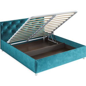 Кровать Mebel Ars Классик 160 см (бархат сине-зеленый STAR VELVET 43 BLACK GREEN)