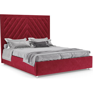 Кровать Mebel Ars Мишель 160 см (бархат красный STAR VELVET 3 DARK RED) кровать mebel ars классик 160 см кордрой красный