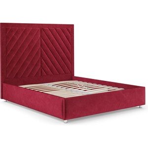 Кровать Mebel Ars Мишель 160 см (бархат красный STAR VELVET 3 DARK RED)