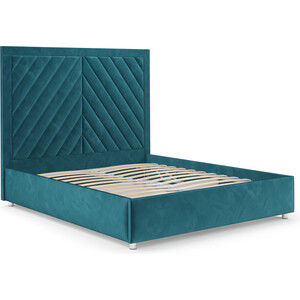 Кровать Mebel Ars Мишель 160 см (бархат сине-зеленый STAR VELVET 43 BLACK GREEN)