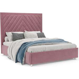 Кровать Mebel Ars Мишель 160 см (велюр пудра НВ-178 18) кровать чердак со шкафом капризун капризун 11 р445 розовый