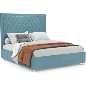 Кровать Mebel Ars Мишель 160 см (голубой - Luna 089) кровать чердак капризун капризун 1 р432 лен голубой