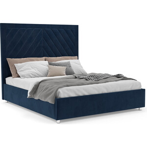 Кровать Mebel Ars Мишель 160 см (темно-синий - Luna 034) матрас надувной bestway185x76x28 см синий
