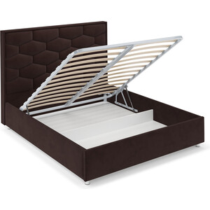Кровать Mebel Ars Рица 140 см (велюр шоколад HB-178 16)