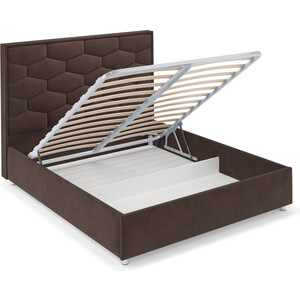 Кровать Mebel Ars Рица 140 см (велюр молочный шоколад НВ-178 13)
