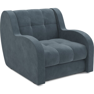 Mebel Ars Кресло-кровать Аккордеон Барон (велюр серо-синий HB-178 26) кресло premium big man серо синее more 10252314