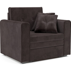 Кресло-кровать Mebel Ars Санта (бархат шоколадный STAR VELVET 60 COFFEE) выкатной диван mebel ars санта 2 бархат шоколадный star velvet 60 coffee