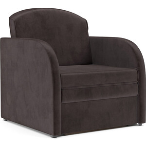 Кресло-кровать Mebel Ars Малютка (бархат шоколадный STAR VELVET 60 COFEE) кресло кровать mebel ars санта бархат шоколадный star velvet 60 coffee