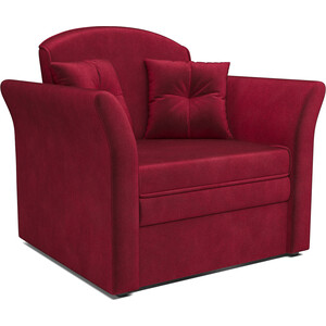 Кресло-кровать Mebel Ars Малютка №2 (бархат красный STAR VELVET 3 DARK RED) кресло mebel ars гранд бархат шоколадный star velvet 60 cofee ппу кровать