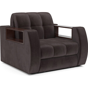 Кресло-кровать Mebel Ars Барон №3 (бархат шоколадный STAR VELVET 60 COFFEE) кровать mebel ars классик 160 см бархат шоколадный star velvet 60 coffee