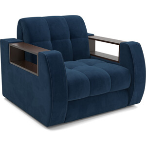 Кресло-кровать Mebel Ars Барон №3 (темно-синий Luna 034) шкаф комбинированный с 3 дверьми это мебель абрис пм 332 25 исп 3 дуб адриатика синий белый