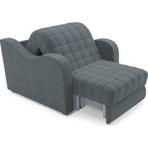 Кресло-кровать Mebel Ars Барон №4 (велюр серо-синий HB-178 26)