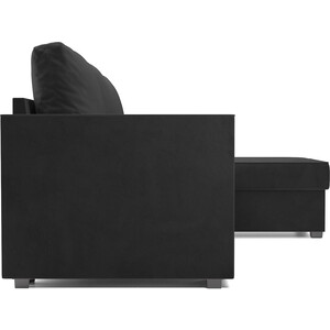Угловой диван Mebel Ars Рим (велюр черный НВ-178 17)