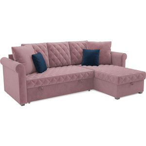 Угловой диван Mebel Ars Берлин (велюр пудра НВ-178 18) школьный пенал мягкий зайчик 21 × 13 см розовый