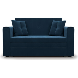 Выкатной диван Mebel Ars Санта (темно-синий - Luna 034) кресло кровать mebel ars барон 4 темно синий luna 034