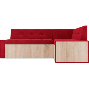 Кухонный диван Mebel Ars Таллин правый угол (Кордрой красный) 210х83х140 см