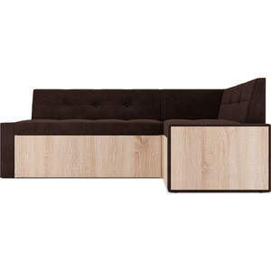 Кухонный диван Mebel Ars Таллин правый угол (Кордрой коричневый) 210х83х140 см