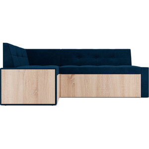 Кухонный диван Mebel Ars Таллин левый угол (темно-синий - Luna 034) 210х83х140 см