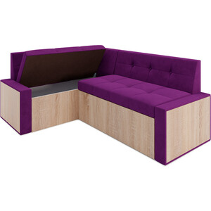 Кухонный диван Mebel Ars Таллин левый угол (фиолет) 210х83х140 см