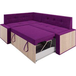 Кухонный диван Mebel Ars Таллин левый угол (фиолет) 210х83х140 см