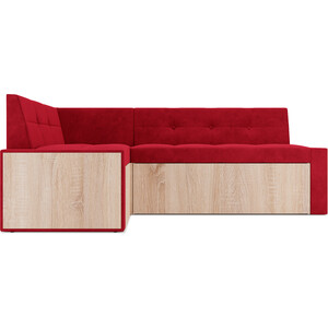 Кухонный диван Mebel Ars Таллин левый угол (Кордрой красный) 210х83х140 см