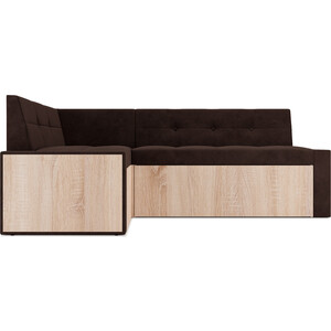 Кухонный диван Mebel Ars Таллин левый угол (Кордрой коричневый) 210х83х140 см