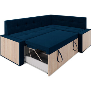 Кухонный диван Mebel Ars Таллин правый угол (темно-синий - Luna 034) 190х83х120 см