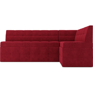 Кухонный диван Mebel Ars Атлантис правый угол (Кордрой красный) 190х84х120 см