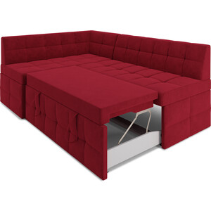Кухонный диван Mebel Ars Атлантис левый угол (Кордрой красный) 190х84х120 см