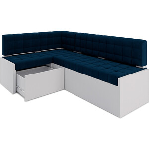 Кухонный диван Mebel Ars Ганновер левый угол (темно-синий - Luna 034) 208х82х133 см