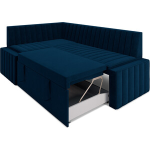 Кухонный диван Mebel Ars Вермут левый угол (темно-синий - Luna 034) 213х82х133 см