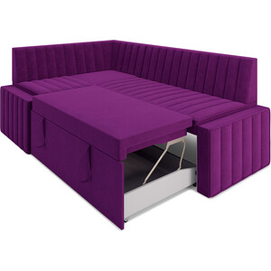 Кухонный диван Mebel Ars Вермут левый угол (фиолет) 213х82х133 см