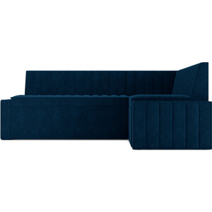 Кухонный диван Mebel Ars Вермут правый угол (темно-синий - Luna 034) 193х82х113 см