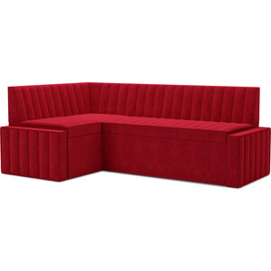 Кухонный диван Mebel Ars Вермут левый угол (Кордрой красный) 193х82х113 см угловой диван mebel ars техас кордрой красный