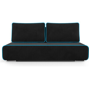 Еврокнижка Mebel Ars Марк (велюр черный/НВ-178/17 + синий) диван кровать сильва марк 3т ск модель 054 ультра мустард slv102031