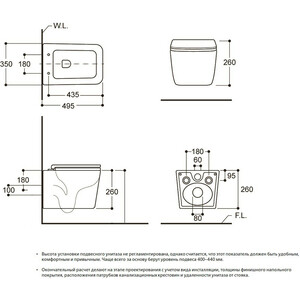 Унитаз подвесной безободковый Avimano Vision с сиденьем микролифт, серый матовый (1000043)