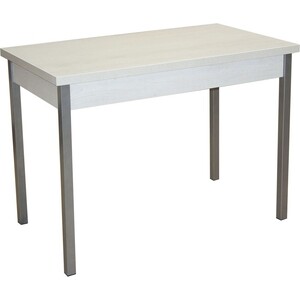 Стол обеденный раздвижной Катрин Бродвей бетон пайн белый/опора квадро серебристый металлик (KT19633) морозильник nordfrost df 161 iap серебристый металлик