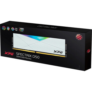 Память оперативная ADATA 16GB (2 x 8Gb) DDR4 UDIMM, XPG SPECTRIX D50, 3600MHz CL18-22-22, 1.35V, RGB + Белый Радиатор AX4U36008G18I-DW50 оперативная память adata ddr4 8gb 3600mhz xpg spectrix d50 white ax4u36008g18i sw50