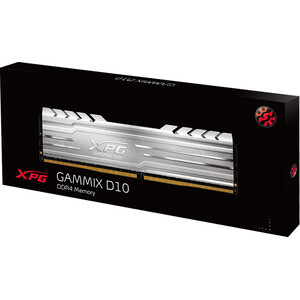 Память оперативная ADATA 16GB DDR4 UDIMM, XPG GAMMIX D10, 3200MHz CL16-20-20, 1.35V, Черный Радиатор AX4U320016G16A-SB10