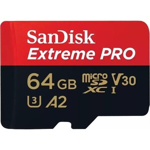 Sandisk Extreme Pro microSD UHS I Card 64GB for 4K Video on Smartphones, Action Cams &amp; Drones 200MB/s Read, 90MB/s Write
