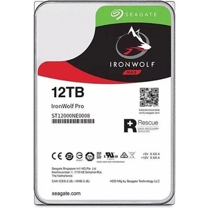 Жесткий диск Seagate IronWolf Pro ST12000NE0008, NAS 12TB, 3.5'', 7200, 256MB, SATA-III, 512e жесткий диск seagate ironwolf st1000vn002 1tb st1000vn002
