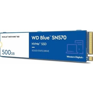 SSD накопитель Western Digital (WD) Blue SN570 WDS500G3B0C 500ГБ M2.2280 NVMe PCIe Gen3 8Gb/s